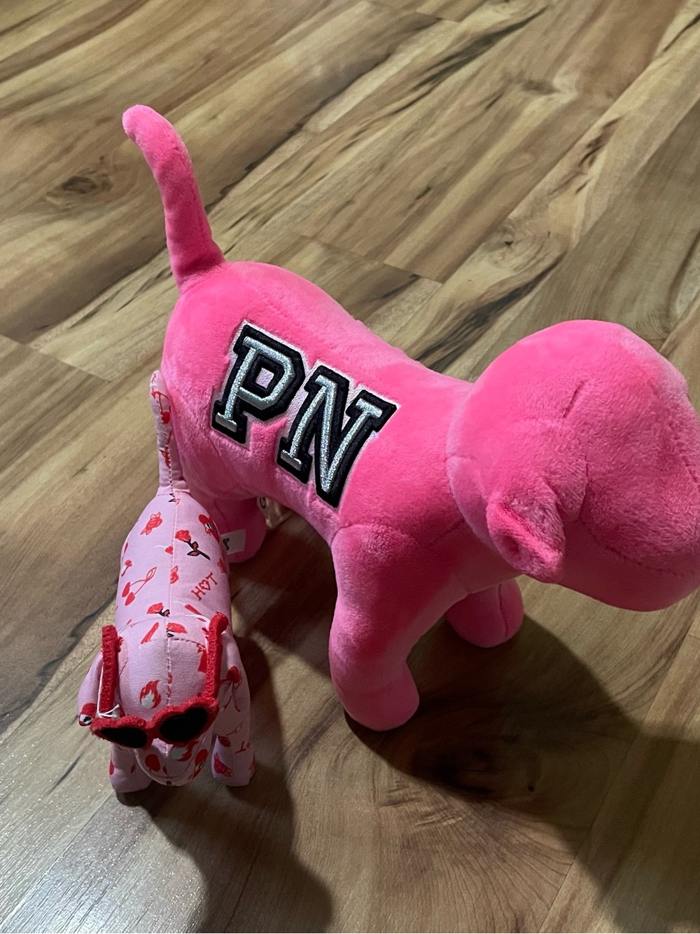 Victoria's Secret PINK Plush Dog Bundle Large Hot Pink PN & Valentine Mini 2pc - Picture 2 of 12